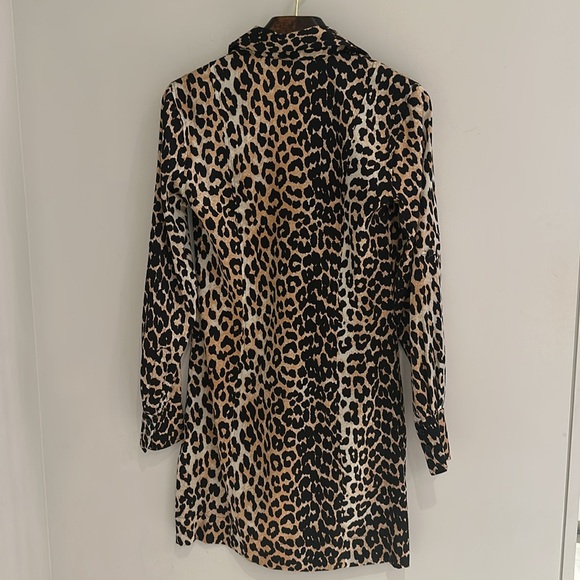 Women's Ganni Shirt Dress Leopard Print - Picture 8 of 9